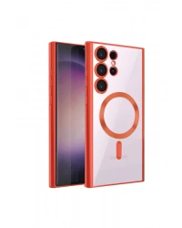 Newface Samsung Galaxy S22 Ultra Kılıf Kross Magneticsafe Kapak - Kırmızı