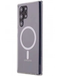 Newface Samsung Galaxy S22 Ultra Kılıf Magneticsafe Şeffaf Silikon - Şeffaf