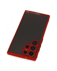 Newface Samsung Galaxy S22 Ultra Kılıf Montreal Silikon Kapak - Kırmızı