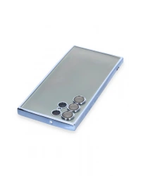 Newface Samsung Galaxy S22 Ultra Kılıf Razer Lensli Silikon - Açık Mavi