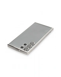 Newface Samsung Galaxy S22 Ultra Kılıf Razer Lensli Silikon - Gümüş