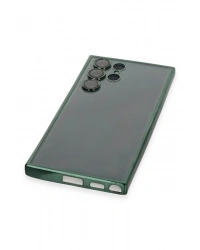 Newface Samsung Galaxy S22 Ultra Kılıf Razer Lensli Silikon - Yeşil
