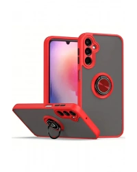 Newface Samsung Galaxy S23 FE Kılıf Montreal Yüzüklü Silikon Kapak - Kırmızı