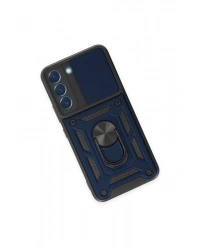 Newface Samsung Galaxy S23 FE Kılıf Pars Lens Yüzüklü Silikon - Lacivert