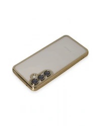 Newface Samsung Galaxy S23 FE Kılıf Razer Lensli Silikon - Gold