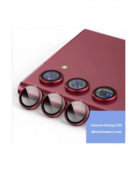 Newface Samsung Galaxy S23 Metal Kamera Lens - Kırmızı
