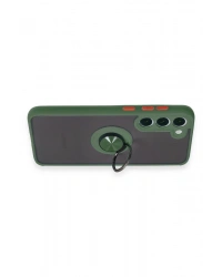 Newface Samsung Galaxy S23 Plus Kılıf Montreal Yüzüklü Silikon Kapak - Yeşil