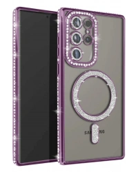 Newface Samsung Galaxy S23 Ultra Joke Simli Magneticsafe Kılıf - Derin Mor