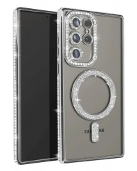 Newface Samsung Galaxy S23 Ultra Joke Simli Magneticsafe Kılıf - Gümüş