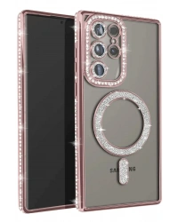 Newface Samsung Galaxy S23 Ultra Joke Simli Magneticsafe Kılıf - Pembe