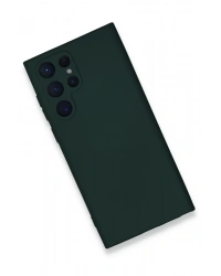 Newface Samsung Galaxy S23 Ultra Kılıf Nano içi Kadife Silikon - Koyu Yeşil