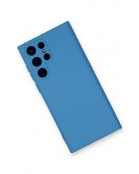 Newface Samsung Galaxy S23 Ultra Kılıf Nano içi Kadife Silikon - Mavi