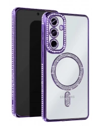 Newface Samsung Galaxy S24 FE Joke Simli Magneticsafe Kılıf - Derin Mor