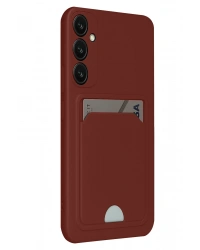 Newface Samsung Galaxy S24 FE Kılıf Kelvin Kartvizitli Silikon - Bordo