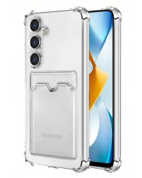 Newface Samsung Galaxy S24 Kılıf Kart Şeffaf Silikon - Şeffaf