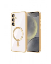 Newface Samsung Galaxy S24 Kılıf Kross Magneticsafe Kapak - Gold