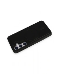 Newface Samsung Galaxy S24 Kılıf Ozzi Magsafe Deri Kapak - Siyah