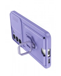 Newface Samsung Galaxy S24 Plus Kılıf Zuma Kartvizitli Yüzüklü Silikon - Lila