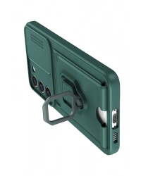 Newface Samsung Galaxy S24 Plus Kılıf Zuma Kartvizitli Yüzüklü Silikon - Yeşil