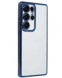 Newface Samsung Galaxy S24 Ultra Kılıf Razer Lensli Silikon - Lacivert
