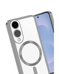 Newface Samsung Galaxy S25 Edge Kross Magneticsafe Kapak - Gümüş