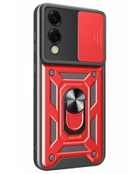 Newface Samsung Galaxy S25 Edge Pars Lens Yüzüklü Silikon - Kırmızı