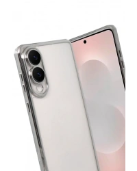 Newface Samsung Galaxy S25 Edge Razer Lensli Silikon - Gümüş