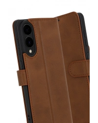 Newface Samsung Galaxy S25 Edge Trend S Plus Kapaklı Kılıf - Taba