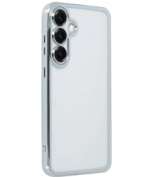 Newface Samsung Galaxy S25 Kılıf Razer Lensli Silikon - Gümüş