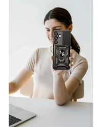 Newface Samsung Galaxy S25 Plus Kılıf Pars Lens Yüzüklü Silikon - Lacivert