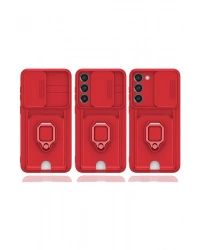 Newface Samsung Galaxy S25 Plus Kılıf Zuma Kartvizitli Yüzüklü Silikon - Yeşil