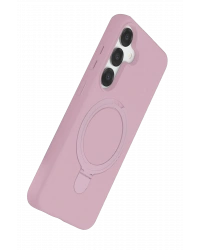 Newface Samsung Galaxy S25 Regal Magsafe Standlı Kapak - Açık Pembe