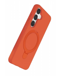 Newface Samsung Galaxy S25 Regal Magsafe Standlı Kapak - Turuncu