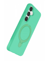 Newface Samsung Galaxy S25 Regal Magsafe Standlı Kapak - Yeşil