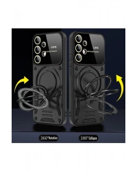 Newface Samsung Galaxy S25 Ultra Kılıf Joy Lens Standlı Kapak - Mor