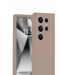 Newface Samsung Galaxy S25 Ultra Kılıf Nano içi Kadife Silikon - Pudra