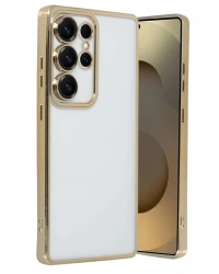 Newface Samsung Galaxy S25 Ultra Kılıf Razer Lensli Silikon - Gold