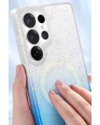 Newface Samsung Galaxy S25 Ultra Pummel Shiny Magsafe Kapak - Mavi