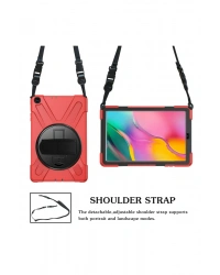 Newface Samsung Galaxy T510 Tab A 10.1 Kılıf Amazing Tablet Kapak - Kırmızı