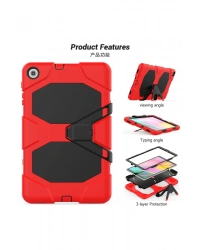 Newface Samsung Galaxy T510 Tab A 10.1 Kılıf Griffin Tablet Kapak - Kırmızı