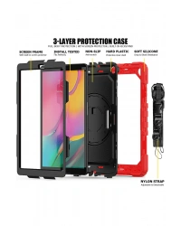 Newface Samsung Galaxy T510 Tab A 10.1 Kılıf Pars Tablet Kapak - Kırmızı