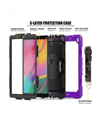 Newface Samsung Galaxy T510 Tab A 10.1 Kılıf Pars Tablet Kapak - Mor