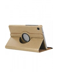 Newface Samsung Galaxy Tab A11 360 Tablet Deri Kılıf - Gold