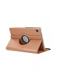 Newface Samsung Galaxy Tab A11 360 Tablet Deri Kılıf - Rose Gold