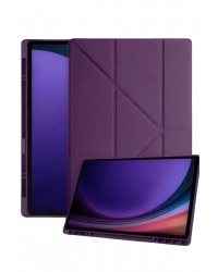 Newface Samsung Galaxy Tab A11 Plus Kalemlikli Mars Tablet Kılıfı - Mürdüm