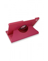 Newface Samsung Galaxy Tab A9 Plus Kılıf 360 Tablet Deri Kılıf - Pembe