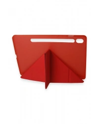 Newface Samsung Galaxy Tab A9 Plus Kılıf Kalemlikli Mars Tablet Kılıfı - Kırmızı