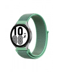 Newface Samsung Galaxy Watch 4 Hasırlı Cırtcırtlı Kordon - Turkuaz