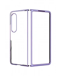 Newface Samsung Galaxy Z Fold 4 Kılıf Fold Element Kapak - Mor