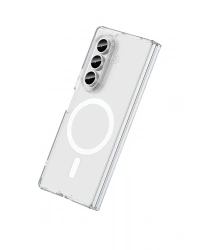 Newface Samsung Galaxy Z Fold 7 Kılıf Magneticsafe Şeffaf Silikon - Şeffaf